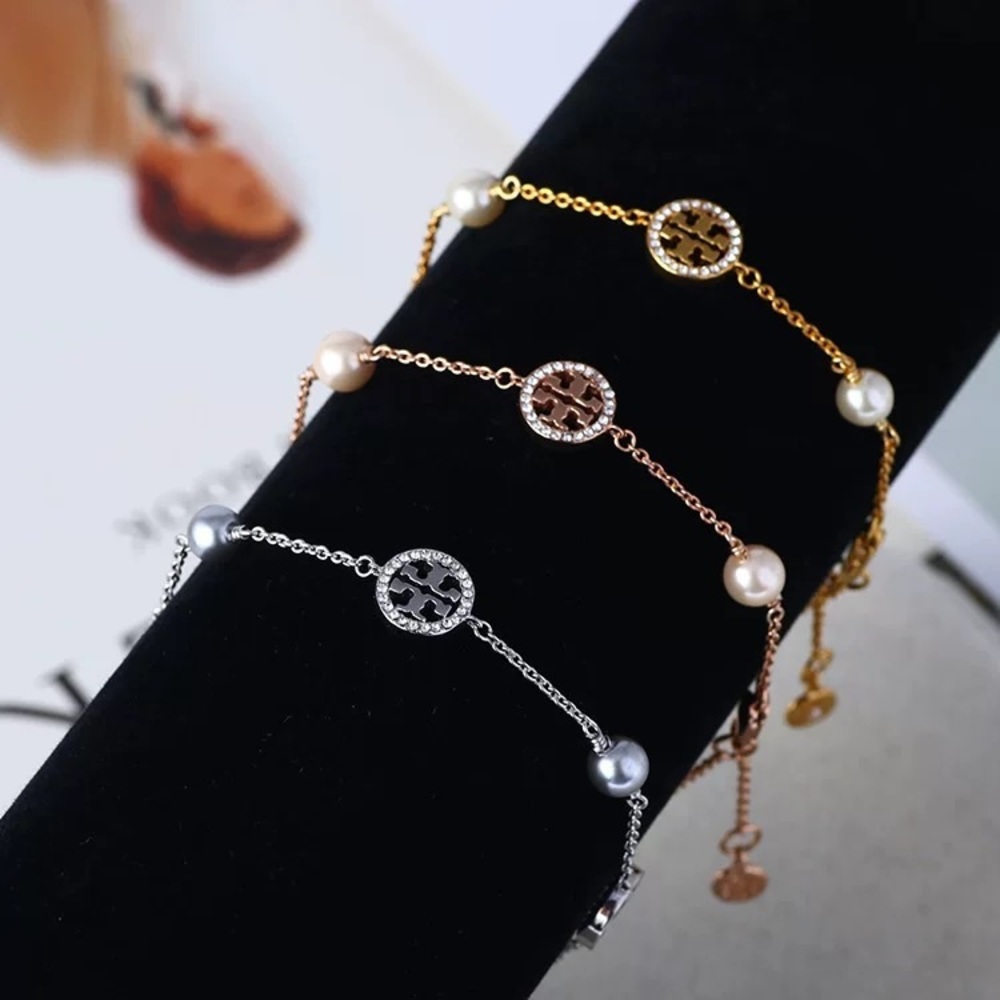 Tory Burch Silver Gemstones Circle Bracelet - Picture 6 of 8
